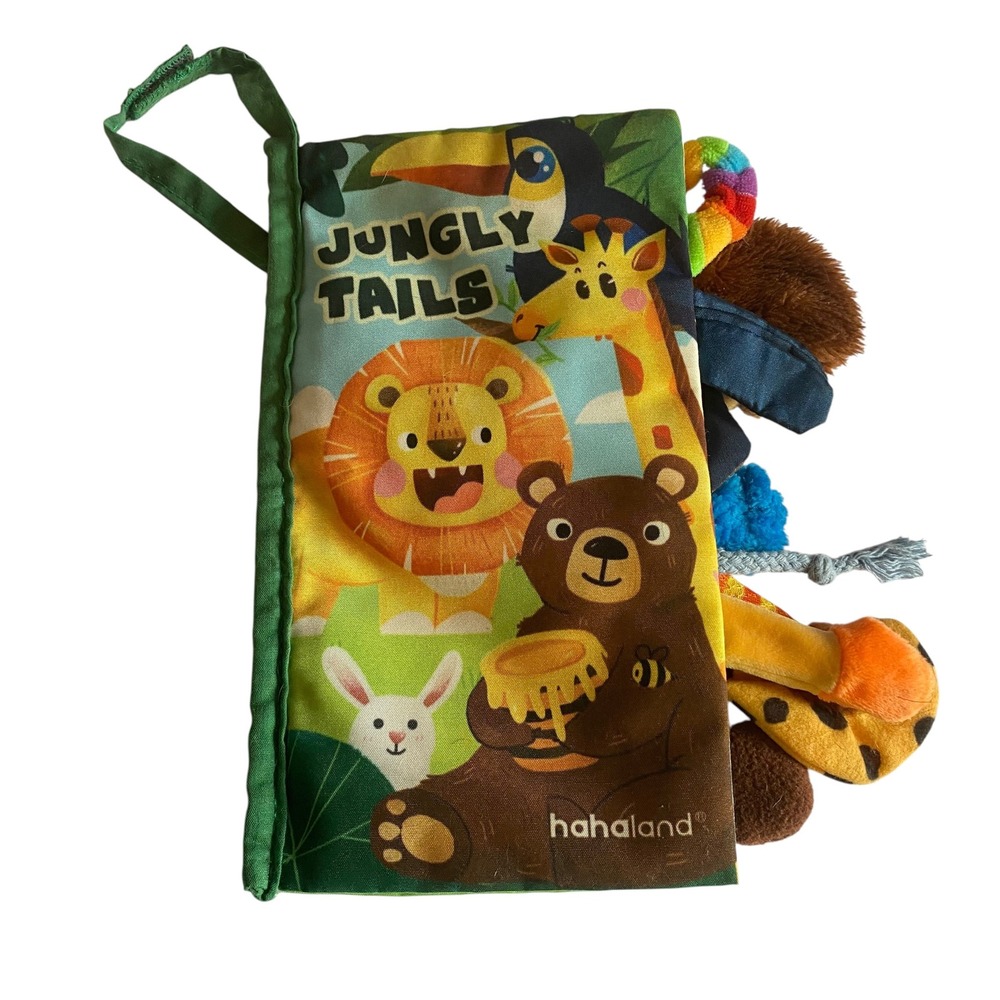 hahaland Jungly Tails Soft Cloth Baby Book Crinkle Sensory Toy PL002A 0M+